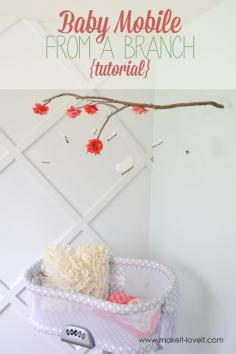 DIY Baby Mobile From a Branch | via Make It and Love It