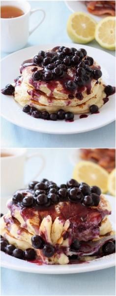 Lemon Ricotta Pancakes with Blueberry Sauce on twopeasandtheirpod.com Love these light and fluffy pancakes! #pancakes crepe suzette recipe, crepe batter recipe, mille crepe recipe, crepe filling recipe, gluten free crepe recipe, crepe cake recipe, dessert crepe recipe, healthy crepe recipe, chocolate crepe recipe, crepe recipe french, japanese crepe recipe