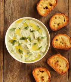This Herbed Feta Dip is rich and creamy. It is the perfect dip for croutons, vegetables or crispy baked pitas.