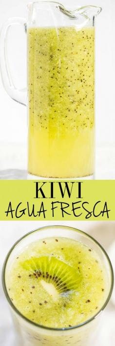 
                    
                        Kiwi Agua Fresca - Refreshing, healthy, naturally sweet, so easy and ready in 30 seconds!! It'll be your new favorite drink!!
                    
                
