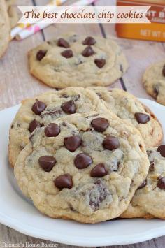 the best chocolate chip cookies recipe! No mixer needed to make these large, buttery chocolate chip cookies. With their crisp edges, chewy middles and overloaded with chocolate they are everything you dreamed an amazing chocolate chip cookie would be.