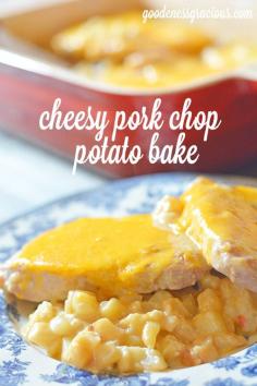 Pork Chop Potato Casserole Recipe - So easy to throw together and so good!