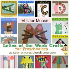 Letter of the Week Crafts for Preschoolers: letter craft, rhyme & books