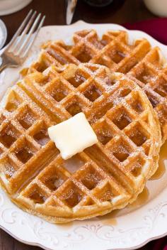 Belgian Waffles - Cooking Classy.  Including churro waffles