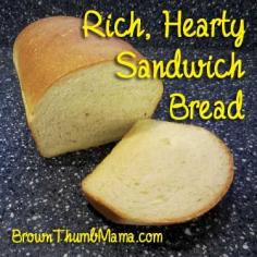 
                    
                        Forget the bakery outlet: for just 36 cents a loaf, you can make rich, hearty sandwich bread that can stand up to all the sandwich fixins' you can pile on!
                    
                