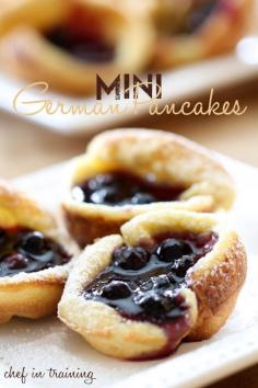 Mini German Pancakes Recipe ~ You will be blown away by how easy and delicious these are! The perfect personal sized breakfast!