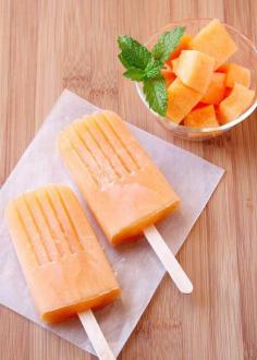 Cantaloupe popsicles, great summer treat.