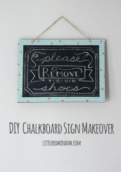 
                    
                        DIY Chalkboard Sign Makeover  | littleredwindow.com | Makeover a $1 chalkoard into a cute sign for your entryway!
                    
                