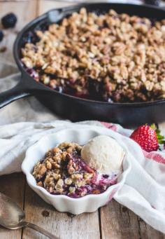 
                    
                        berry crisp with oatmeal cookie crumble.
                    
                