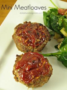 
                    
                        Your family will enjoy those fun mini meatloaves. The're really simple and easy to make and delicious.
                    
                