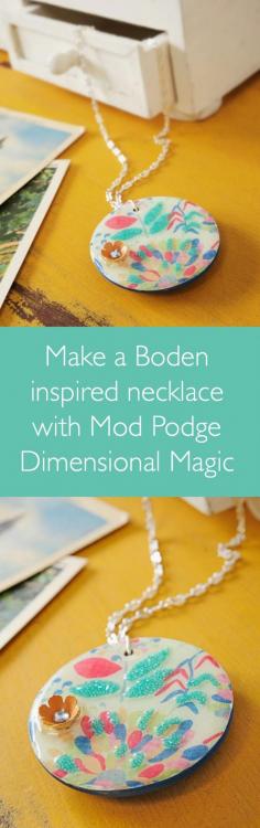 
                    
                        Create a unique Dimensional Magic pendant using any image that you choose - simply scan in and Mod Podge, then add DM and embellishments to the top.
                    
                