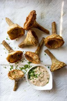 Fried Artichoke Hearts with Tartar Sauce | 27 Of The Most Delicious Things You Can Do To Vegetables- I need more vehicles to get tarter sauce into my body (yum!)