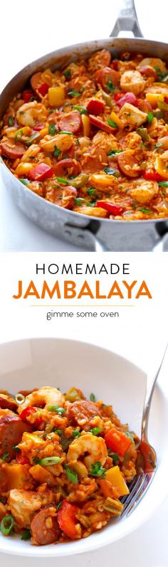 
                    
                        Learn how to make homemade jambalaya with this delicious (and easy!) recipe | gimmesomeoven.com
                    
                