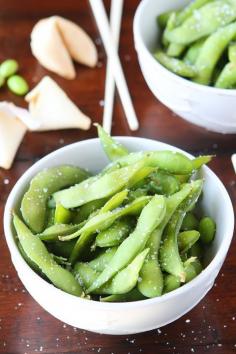 Make your own restaurant-style Steamed Edamame at home in just 10 minutes or less! Edamame recipe