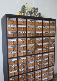 
                    
                        Looking to transform a furniture piece? Old Fashioned Milk Paint was used to give this card catalog a Two tone look. It was so easy! - Dandelion Patina
                    
                