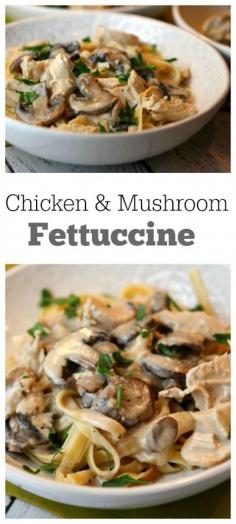 Chicken and Mushroom Fettuccine Recipe - I think I might actually be able to do this