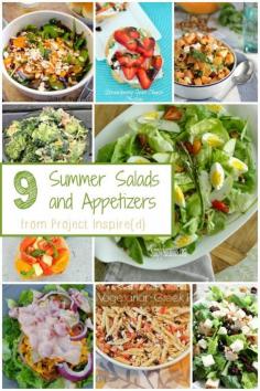 
                    
                        9 Summer Salad and Appetizer Ideas! Fresh summer recipes your family will love.
                    
                
