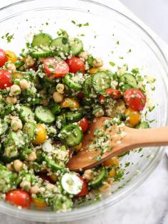 Quinoa Tabbouleh with Chickpeas #salad #gluten-free #paleo