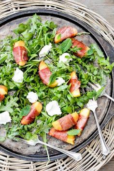 
                    
                        Prosciutto-Wrapped Peach and Arugula Salad | www.floatingkitch...
                    
                