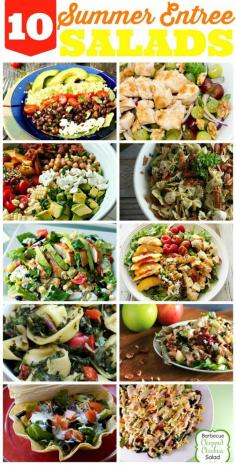 
                    
                        10 Totally Satisfying Summer Salad recipes! Leafy salads, pasta salads, quinoa salads and more!
                    
                