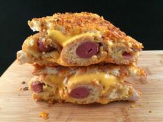
                    
                        This Corn Dog Grilled Cheese is Covered in Crushed Nacho Chips Too #sandwiches trendhunter.com
                    
                