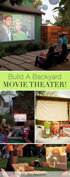 Build A Backyard Movie Theater! Would love to have movie nights at our house!