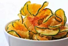 Healthy snack idea: Baked zucchini chips with paprika and sea salt! Registered dietitian Lauren Minchen recommends using paprika not only to flavor this healthy snack, but also to boost your metabolism, reduce your appetite, and lower your blood pressure. Cut a zucchini into thin slices and toss in 1 Tbsp olive oil, sea salt, and pepper. Sprinkle with paprika and bake at 450°F for 25 to 30 minutes. #food #healthysnacks #snacks #nomnomnom