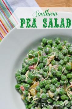 Southern Pea Salad - a tasty spring side dish, kept health with Greek yogurt and so good that even non-pea-lovers LOVE it!