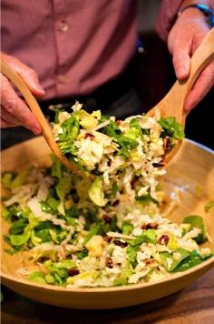 Beauchamp Orchard Salad: Favorite fall salad for entertaining with Honeycrisp apples or pears. ReluctantEntertainer.com by Constanza Garduno...