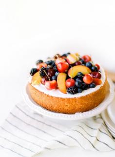 
                    
                        Olive Oil Cake with Crème Fraîche & Berries
                    
                