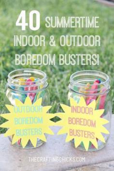 
                    
                        40 Indoor and Outdoor Summer Boredom Busters - My kids will love these activities!
                    
                