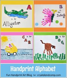 
                    
                        Handprint Alphabet - Letters A, B, C, & D - Fun Handprint Art
                    
                