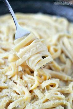 One Skillet Spicy Jalapeno Parmesan Pasta is the perfect one skillet dinner - no mess, super delicious, and easy to make!