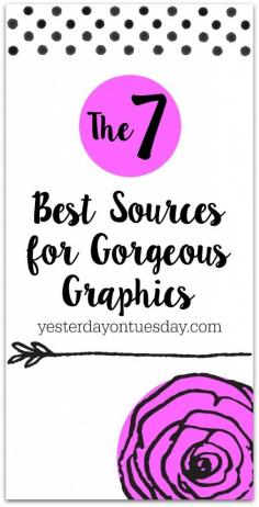 The 7 Best Sources for Gorgeous Graphics, both free and paid. #graphicdesign #blogging #freegraphics