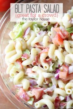 Delicious and Easy to make BLT Pasta Salad that's perfect for a crowd!  potato salad recipe, german potato salad recipe, potato salad recipe easy, easy potato salad recipe, red potato salad recipe, classic potato salad recipe, simple potato salad recipe, traditional potato salad recipe, best potato salad recipe, creamy potato salad recipe, mustard potato salad recipe, homemade potato salad recipe