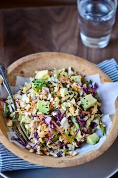 Crunchy Cabbage Salad with Spicy Peanut Dressing - remember to use GF soy sauce in this recipe.