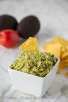 
                    
                        Homemade Guacamole - super easy dip recipe with ripe avocados, tomatoes, onions and a couple spices.  Perfect with tortilla chips.
                    
                