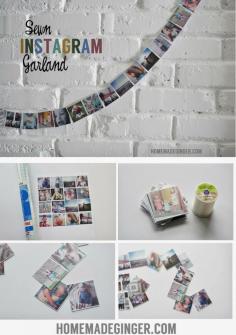Sewn Instagram Garland: Adorable way to display your Instagram photos!
