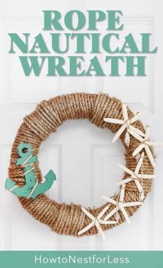 DIY rope nautical wreath for all your summer doors!