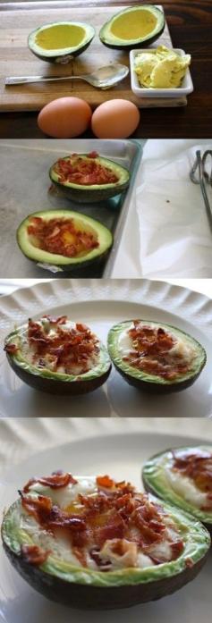 Baked avocado eggs