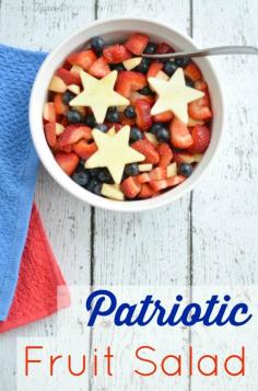 Red White and Blue Patriotic Fruit Salad Recipe with Citrus Vinaigrette #EasyCookingWithPam