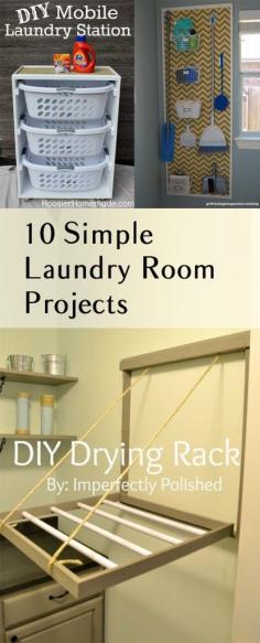 10 DIY Laundry Room Projects- Cute ideas, tips, and tutorials