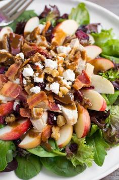 Chicken Apple Bacon Walnut Salad with Balsamic Vinaigrette from Cooking Classy