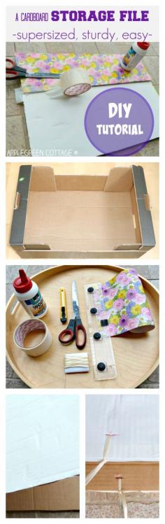 
                    
                        A supersized, sturdy and easy DIY storage for large chunks of paper - or sewing pattern storage. Zero cost!
                    
                