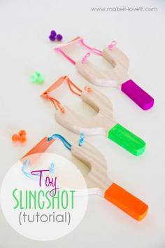 Toy Sling Shots...great for indoor fun! | via Make It and Love It