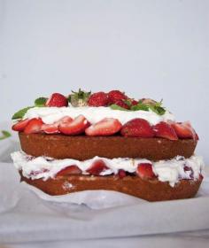 Strawberry Mint Cake - Recipe on North Dixie Kitchen