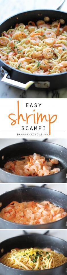 Shrimp Scampi - You won't believe how easy this comes together in just 15 minutes - perfect for those busy weeknights!
