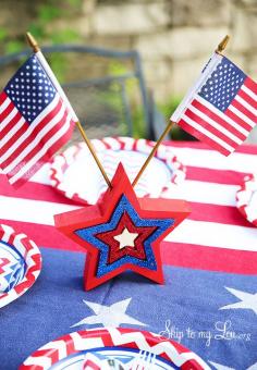 Love this Fourth of July table decoration. #DIY #July4th