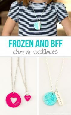 
                    
                        DIY "Frozen" and "BFF" Charm Necklaces...made from polymer clay! | via Make It and Love It
                    
                