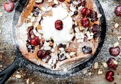 
                    
                        Bourbon-Cherry and Almond Dutch Baby
                    
                